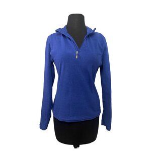 Champion Womens Pullover Fleece Quarter Zip Royal Blue Small Warm Lightweight